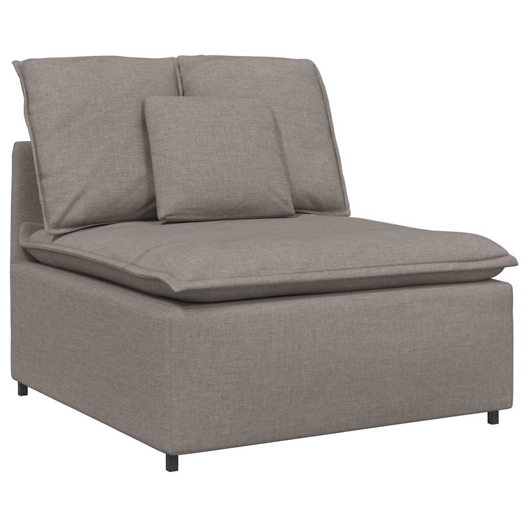 Modulares Sofa Endmodul mit Armlehne Kissen Hellgrau 100 cm