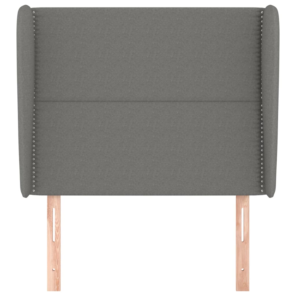 Kopfteil mit Ohren Dunkelgrau 83x23x78/88 cm Stoff