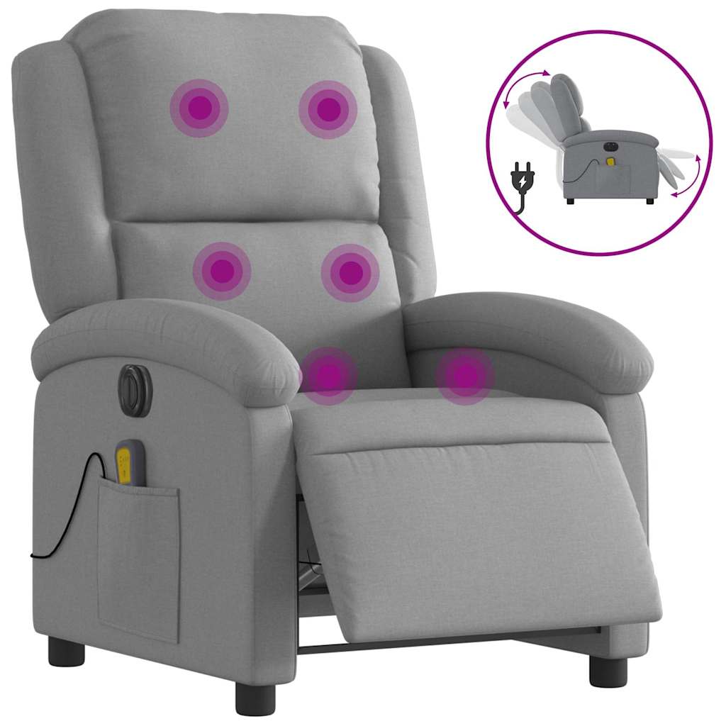 Relaxsessel Elektrisch Hellgrau Stoff