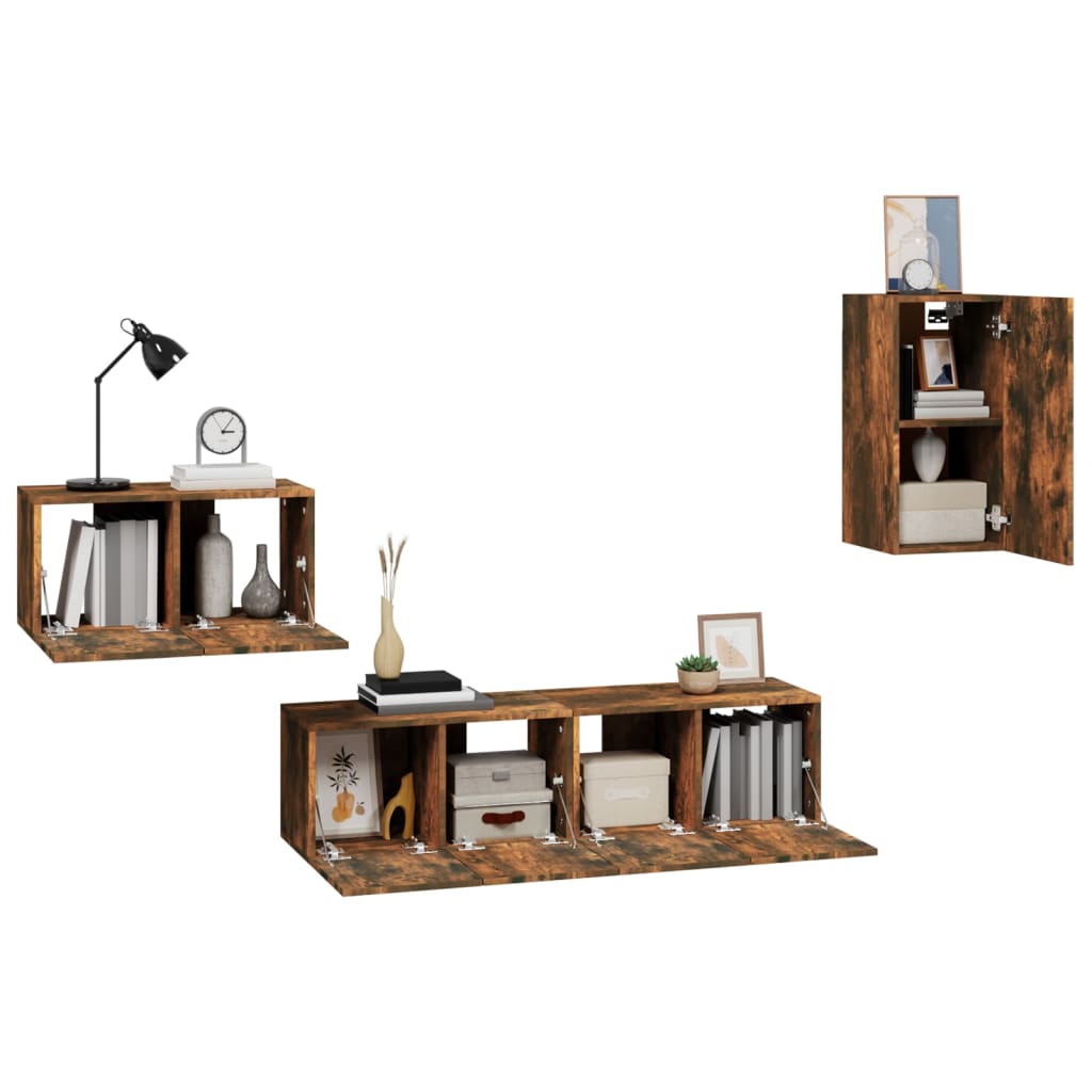 4-tlg. TV-Schrank-Set Sonoma-Eiche Holzwerkstoff