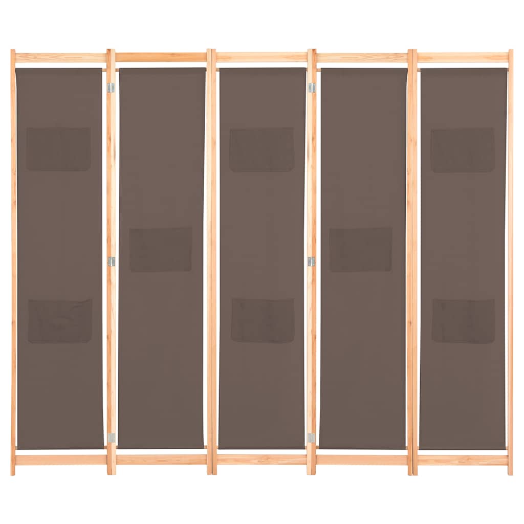 5-teiliger Raumteiler Creme 200 x 170 x 4 cm Stoff