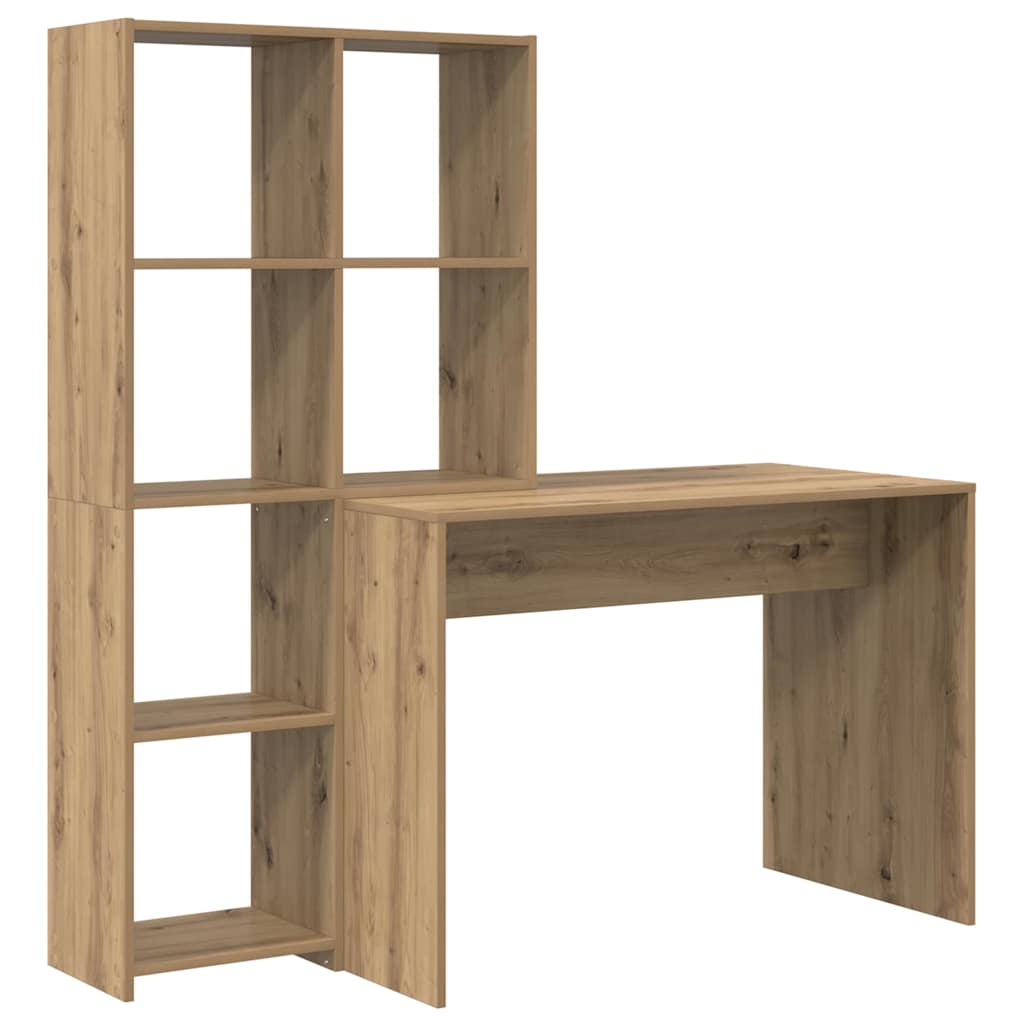Schreibtisch mit Regal Weiß 138,5 x 55 x 143 cm Holzwerkstoff