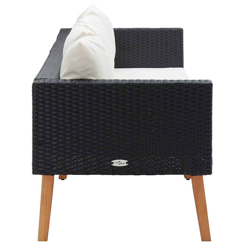3-Sitzer-Gartensofa mit Auflagen Poly Rattan Beige