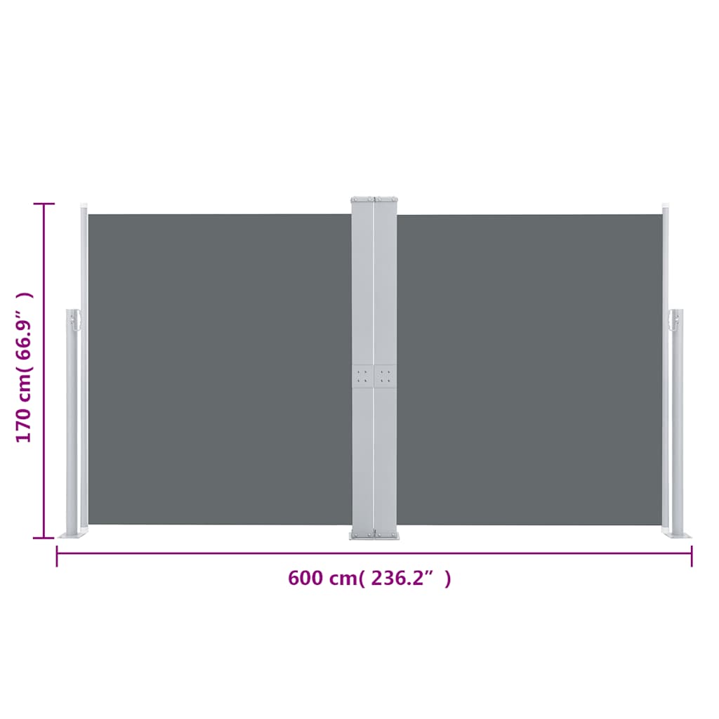 Ausziehbare Seitenmarkise 160×600 cm Braun