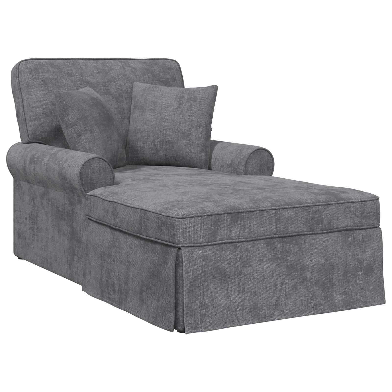 Chaise Lounge mit Rock mit Kissen Creme 157 x 91 x 91 cm ARES