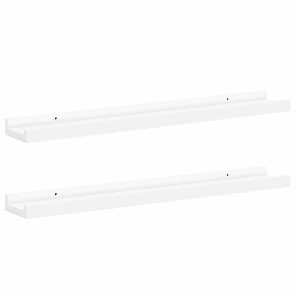 Bilderleisten 2 Stk. Weiß 80x9x3 cm MDF