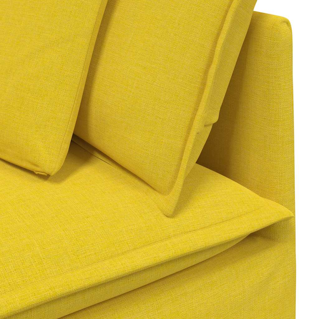 Modulares Sofa Endmodul mit Armlehne Kissen Hellgrau 100 cm