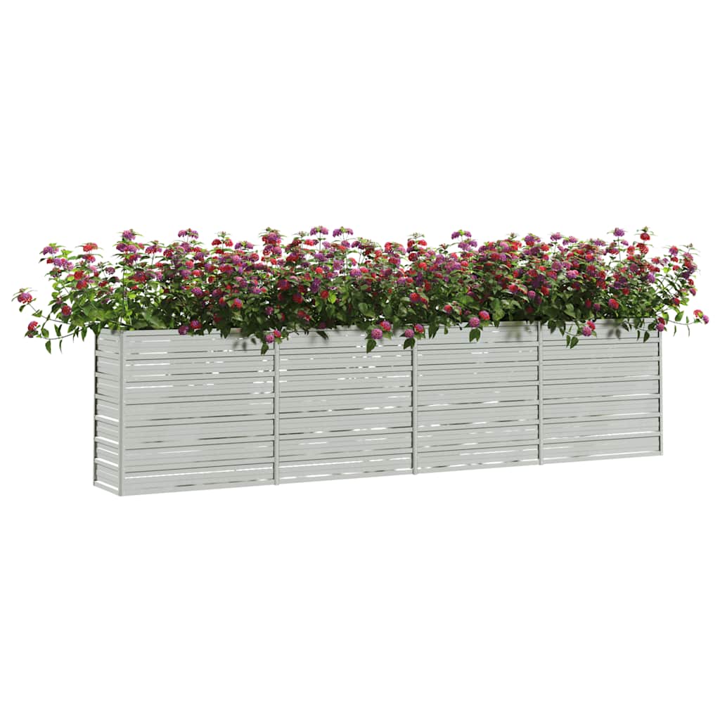 Garten-Hochbeet 160x80x77 cm Verzinkter Stahl Silbern