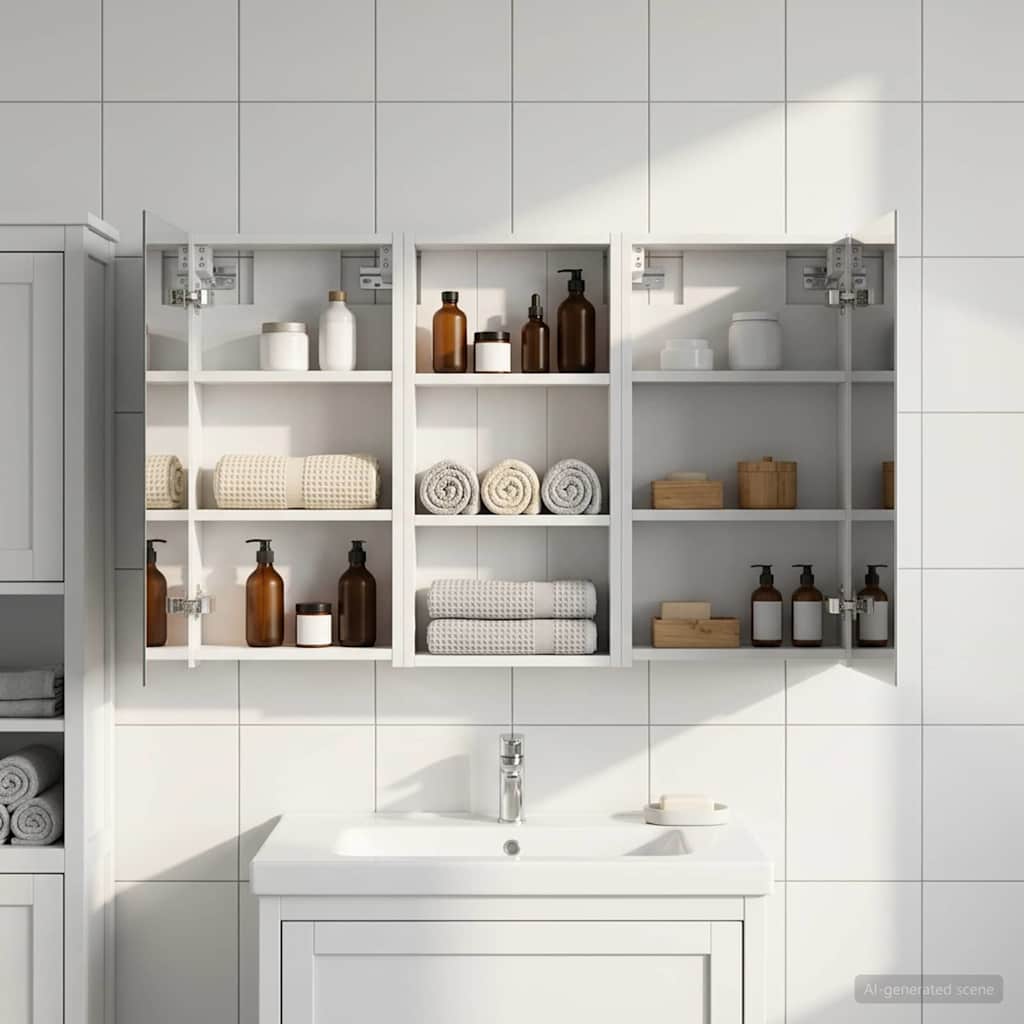 Badezimmerschrank-Set 3 pcs 80 x 10,5 x 50 cm Holzwerkstoff