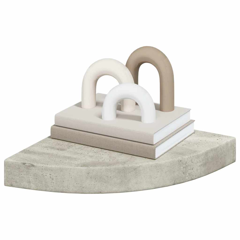 Schwebende Eckregale 2 Stk. Hochglanz-Weiß 25x25x3,8 cm MDF