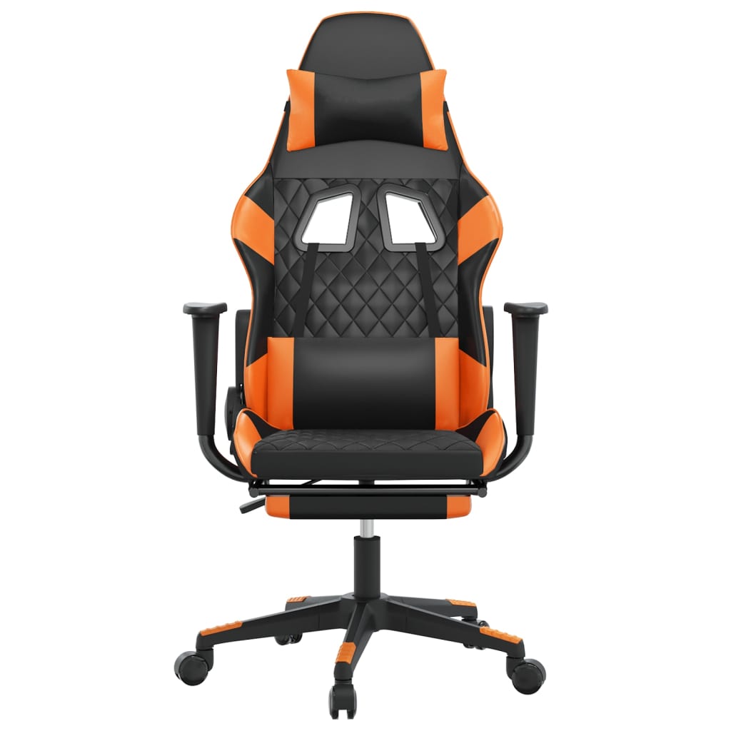 Gaming-Stuhl mit Massagefunktion Schwarz und Blau Kunstleder