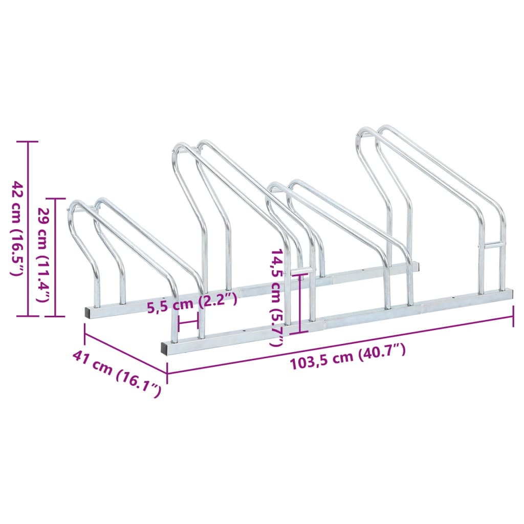 Fahrradständer für 2 Fahrräder Verzinkter Stahl