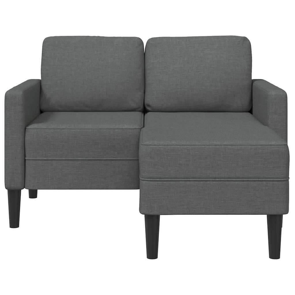 2-Sitzer-Sofa mit Chaiselongue L-Form Hellgrau 125 cm Stoff