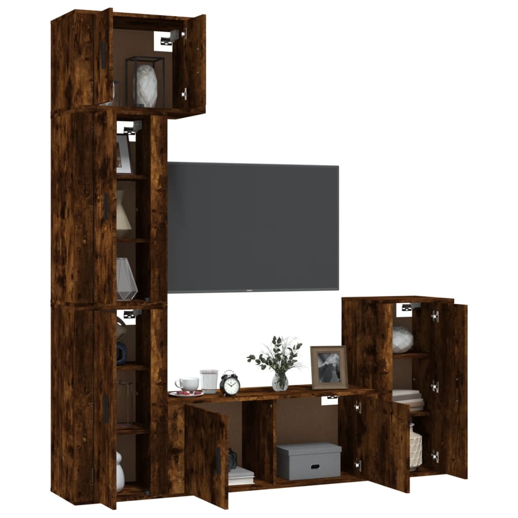 5-tlg. TV-Schrank-Set Weiß Holzwerkstoff