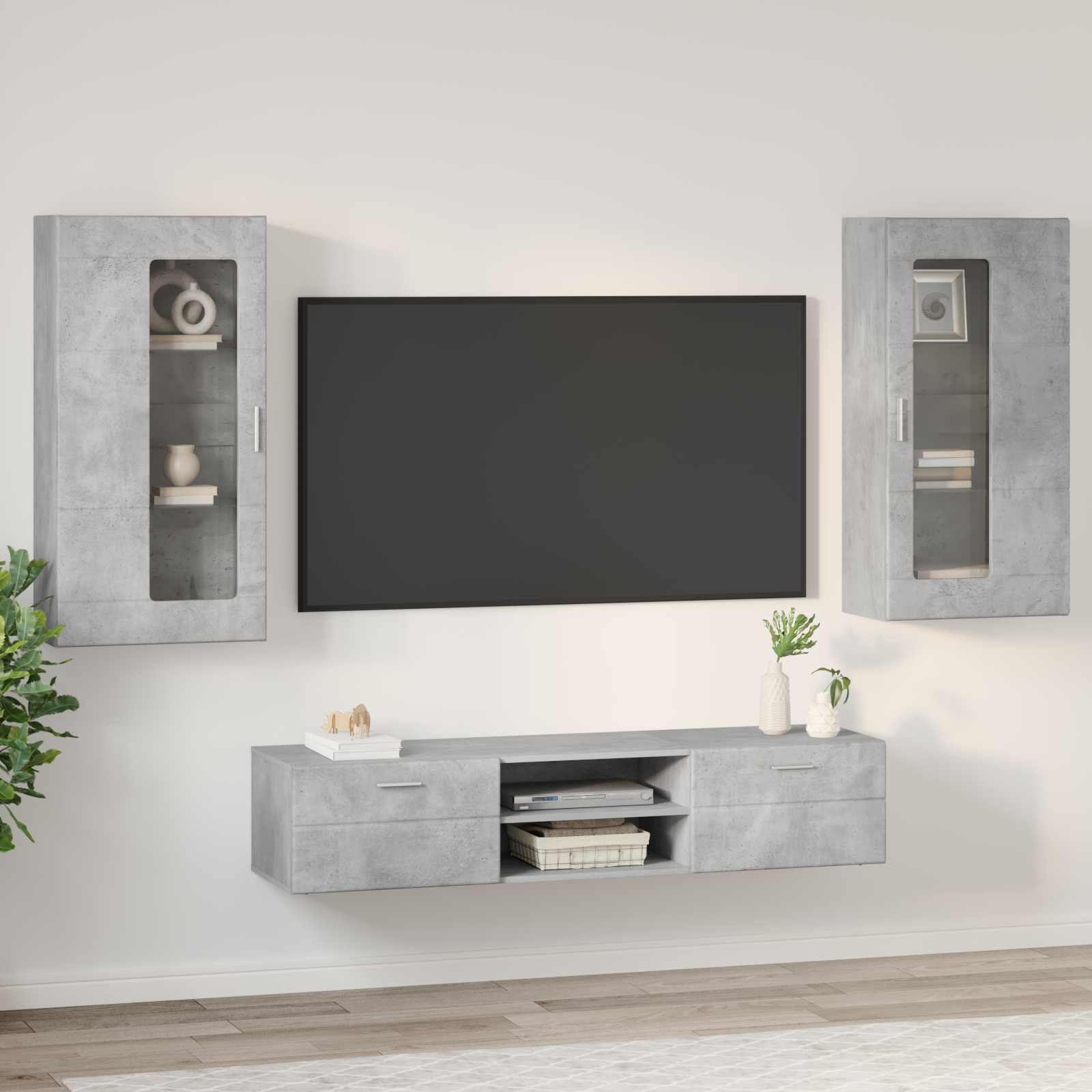 Highboard mit Regal FLORIN Weiß 60 x 35 x 182 cm Holzwerkstoff