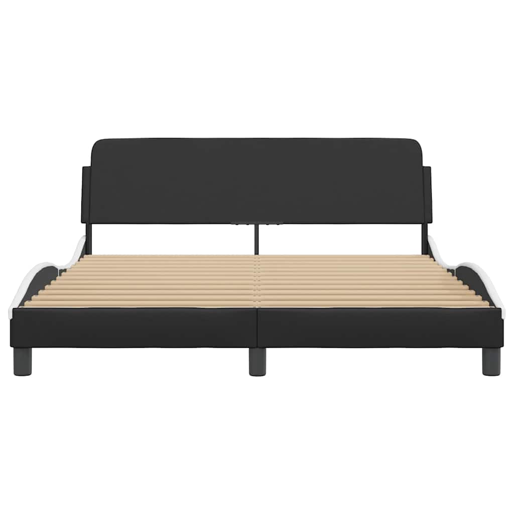 Bettgestell "Dover" Schwarz 80x200 cm Kunstleder