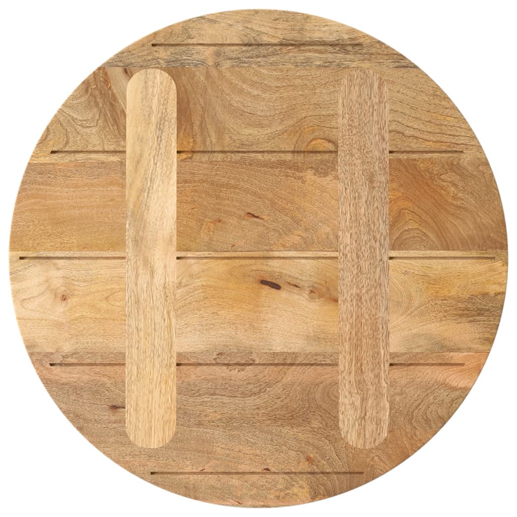 Tischplatte Ø 40x2,5 cm Rund Raues Massives Mangoholz