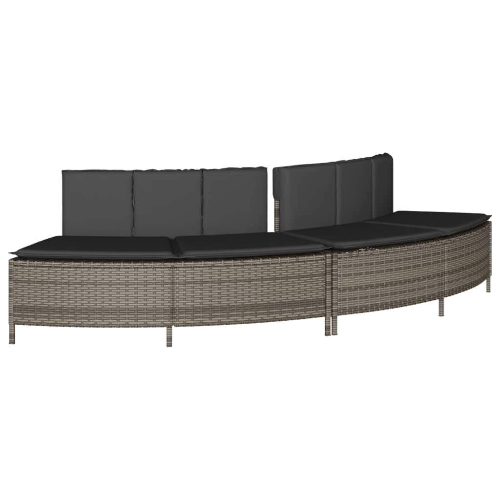 Whirlpool-Umrandung Schwarz Poly-Rattan und Massivholz Akazie