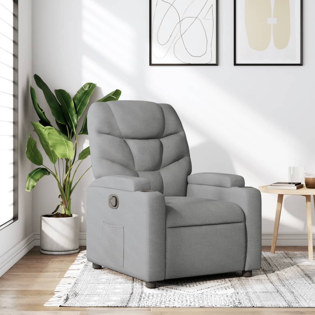 Relaxsessel Elektrisch Dunkelgrau Stoff