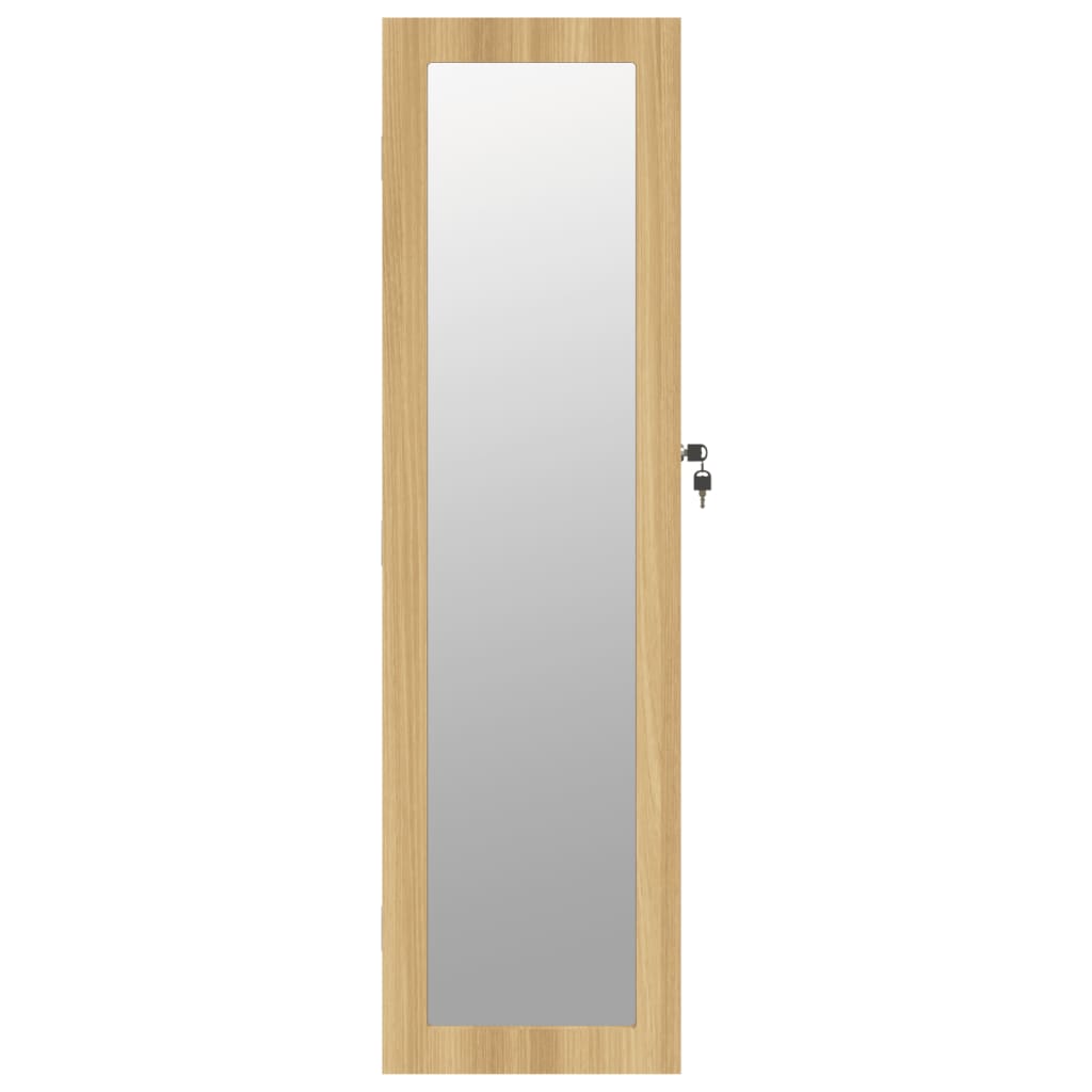 Schmuckschrank mit Spiegel Wandmontage Weiß 30x8,5x106 cm