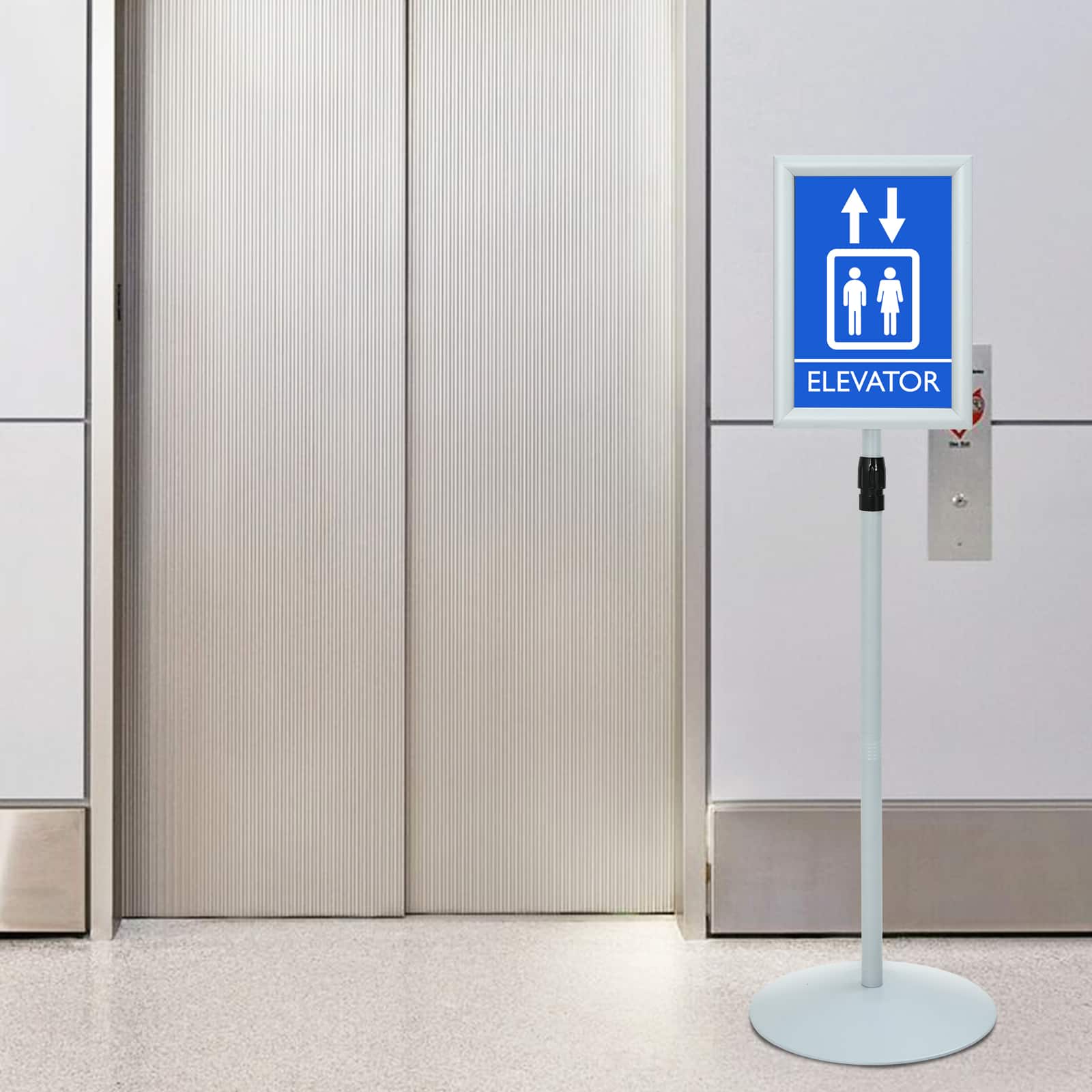Podest-Posterständer Silber A3 PVC und Stahl