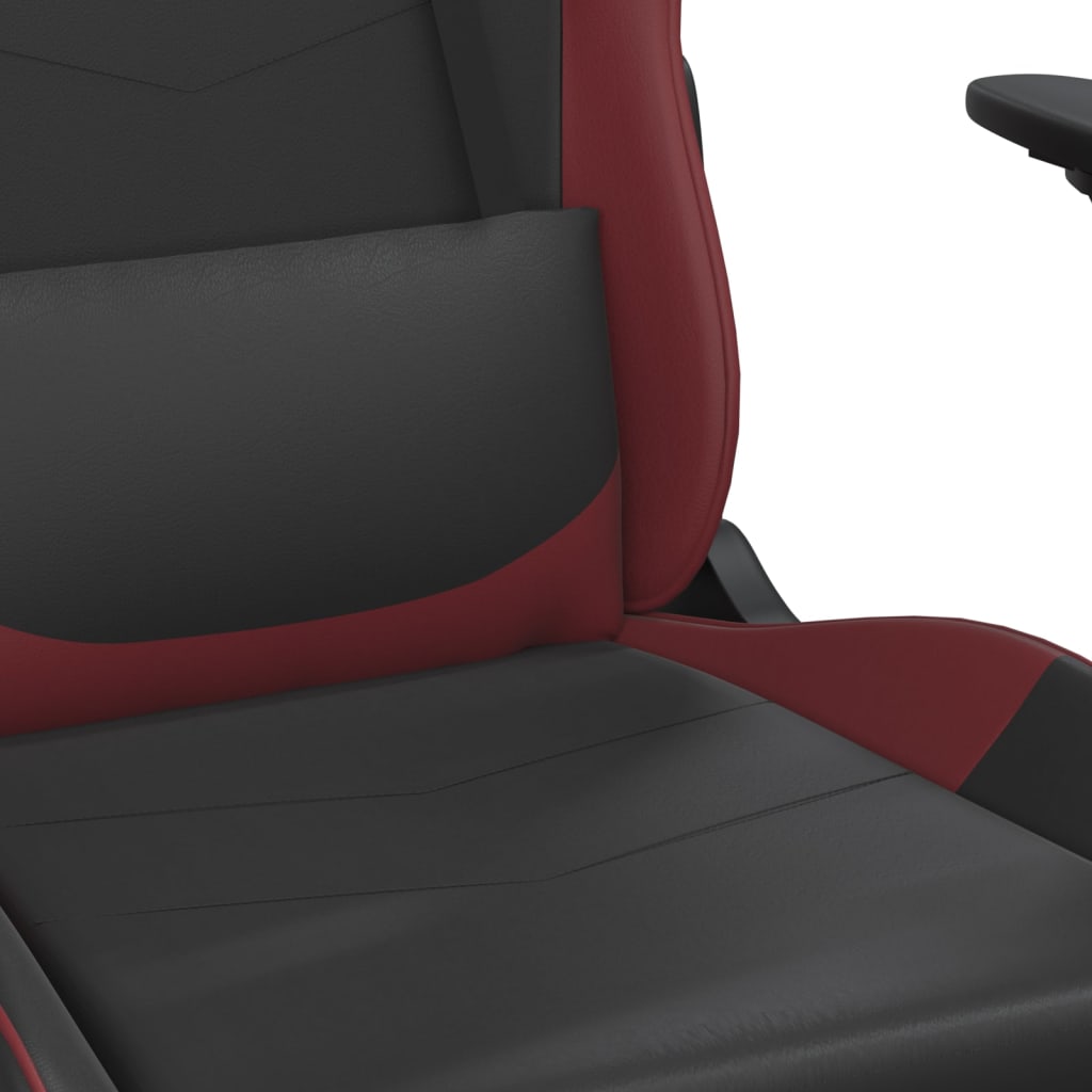 Gaming-Stuhl mit Massagefunktion Schwarz und Rot Kunstleder