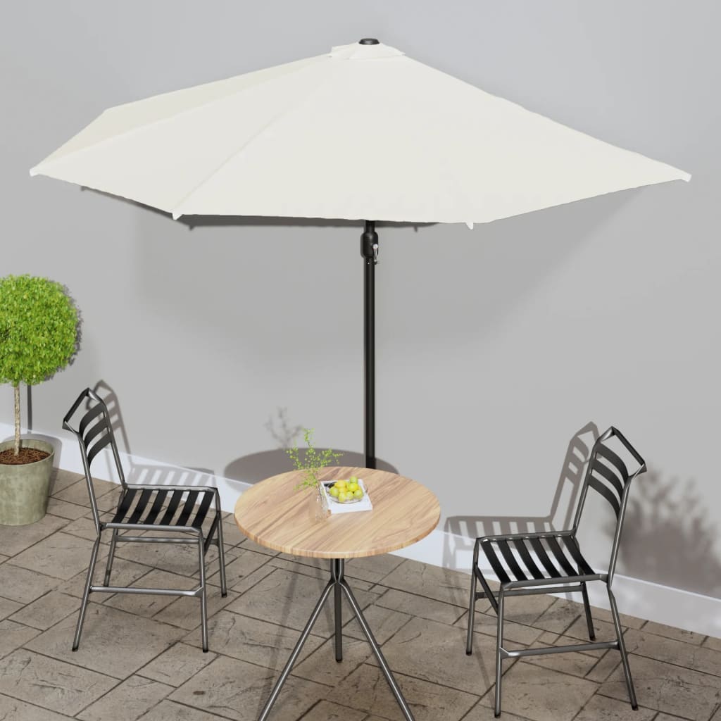 Balkon-Sonnenschirm Alu-Mast Bordeauxrot 270x144x222cm Halbrund