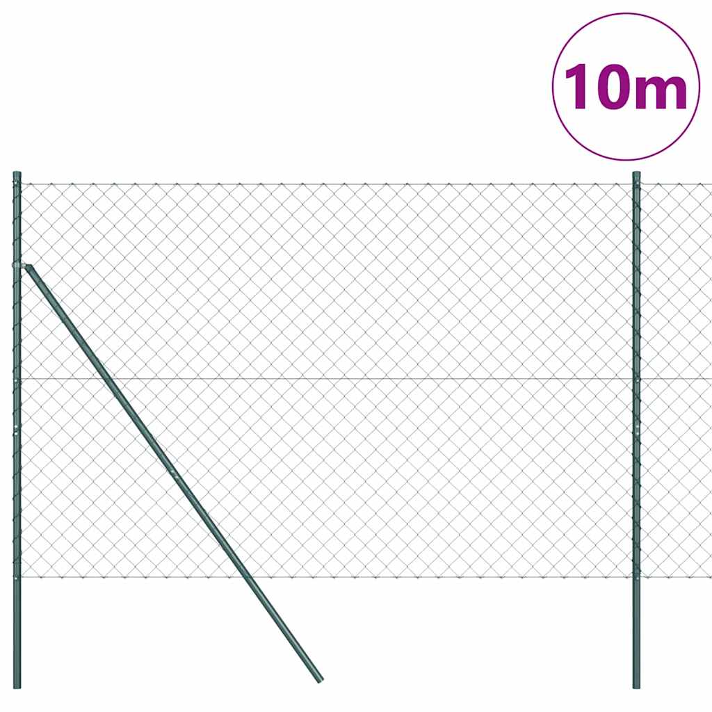 Outdoor Kettenglied-Zaun Erdfixierung 10 x 0,4 m Grün Netz