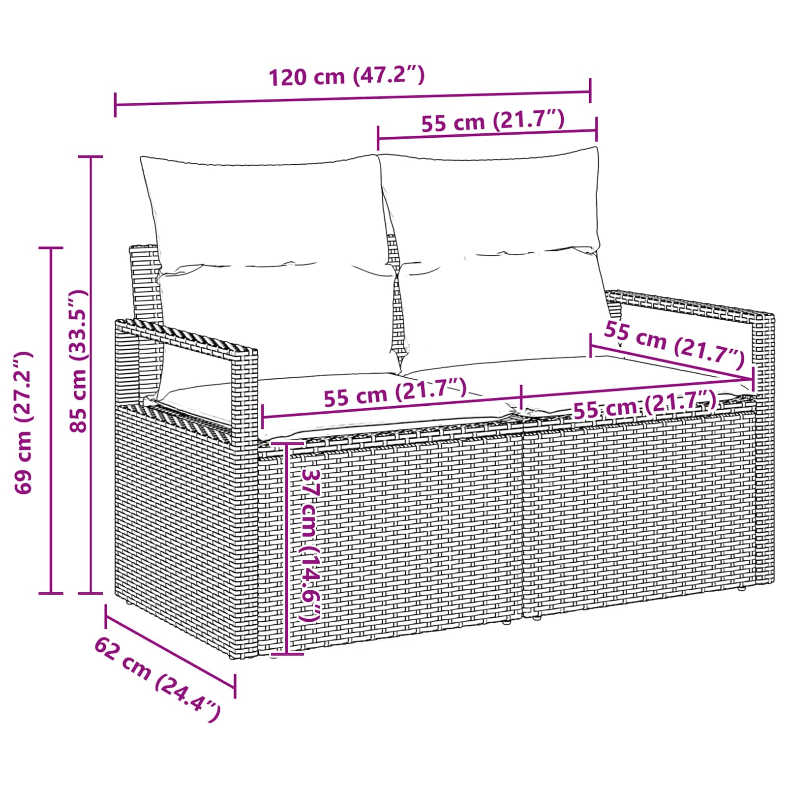 Garten Essgruppe mit Kissen 5 pcs Grau und Marineblau