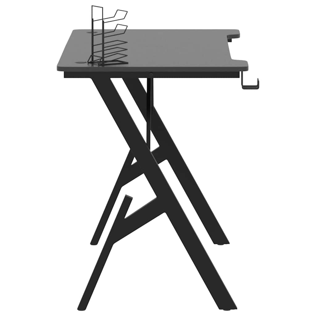 Gaming-Schreibtisch mit Y-Gestell Schwarz 90x60x75 cm