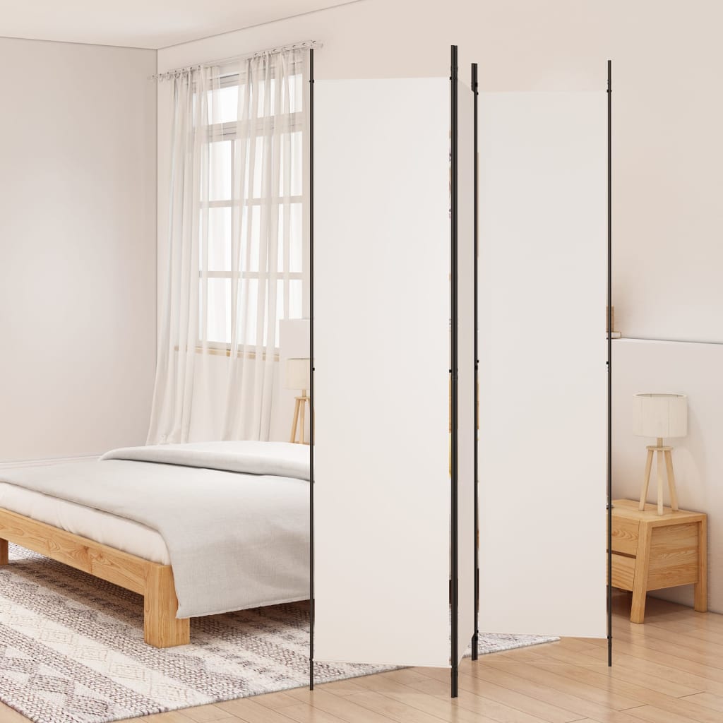 3-teiliger Raumteiler Beige 150 x 220 cm Stoff