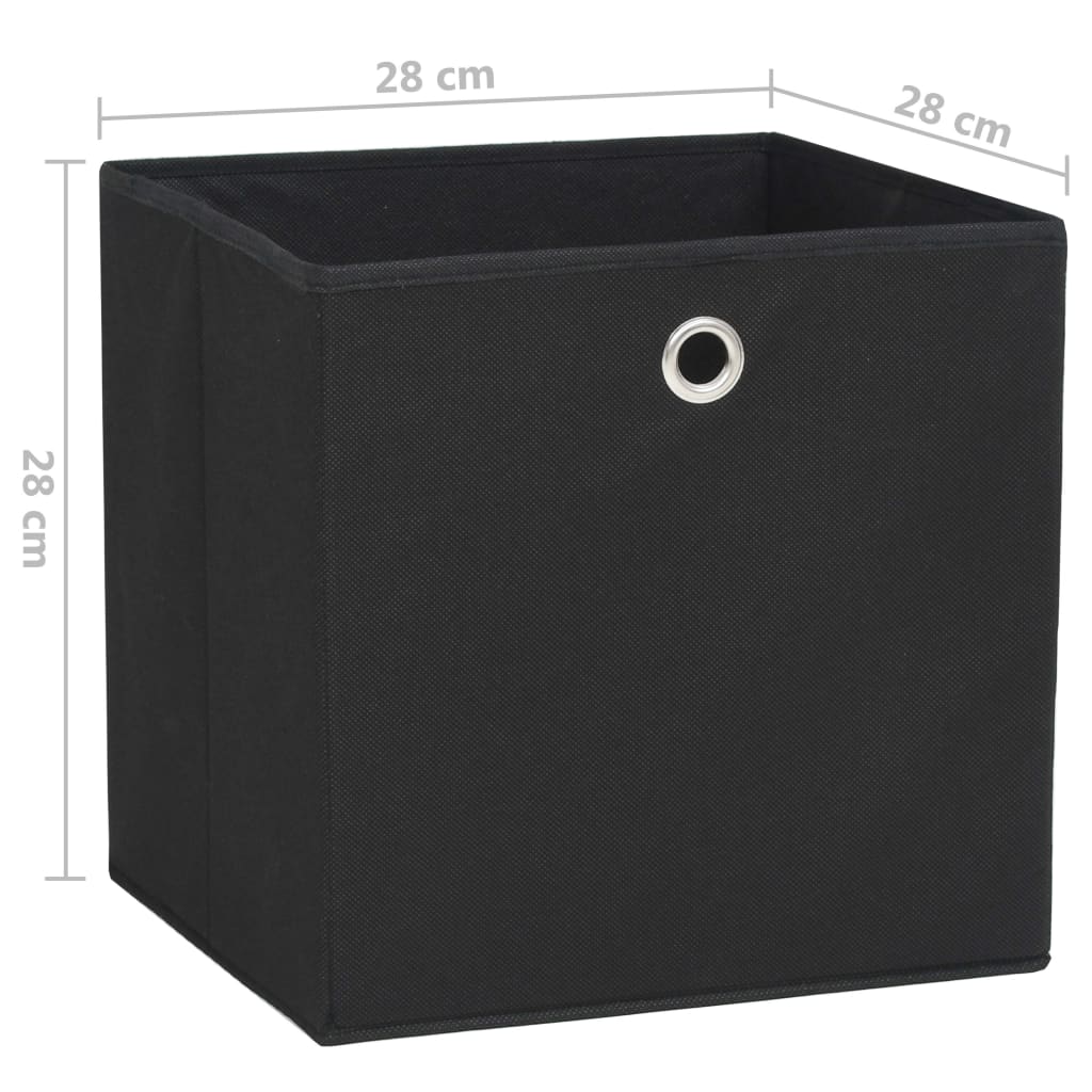 Aufbewahrungsboxen mit Deckeln 10 Stk. 28x28x28 cm Schwarz