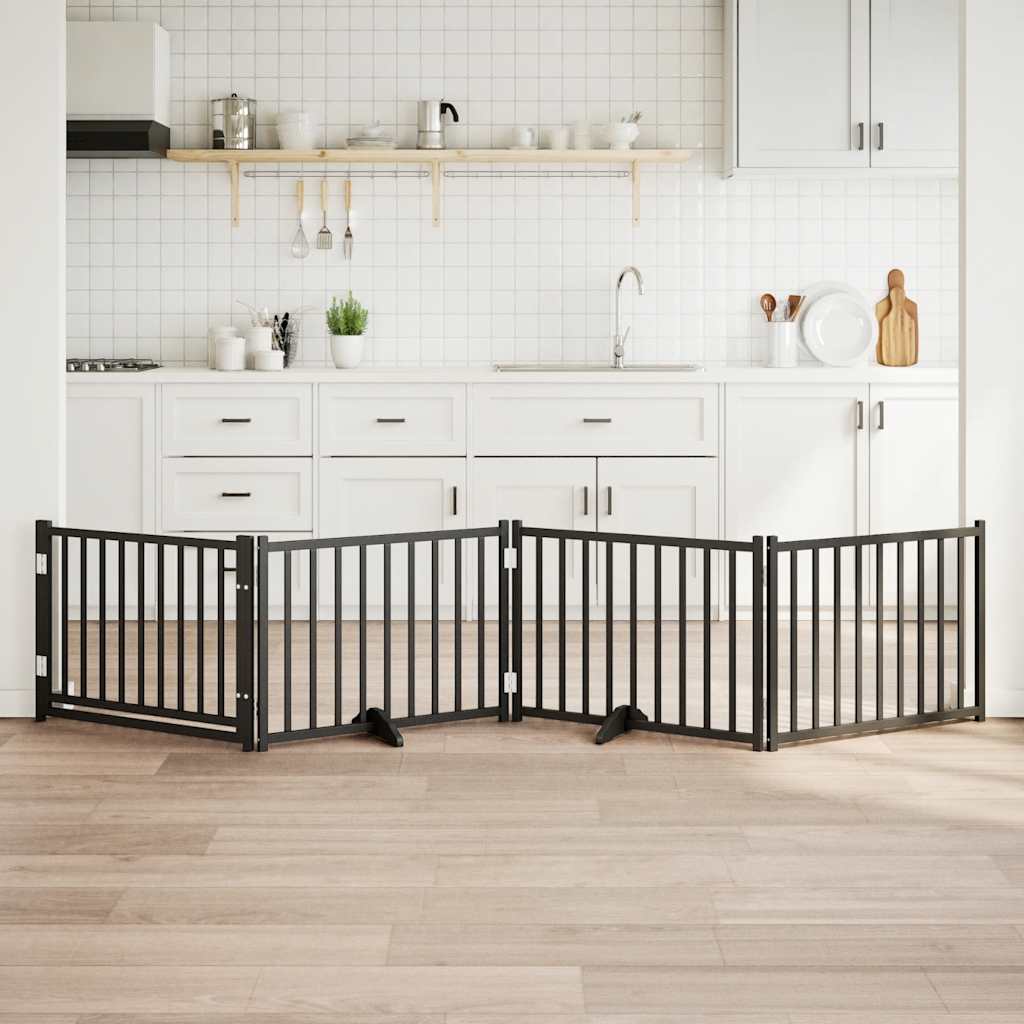 3-tlg. Hundetor Faltbar 150 cm Massivholz Tanne
