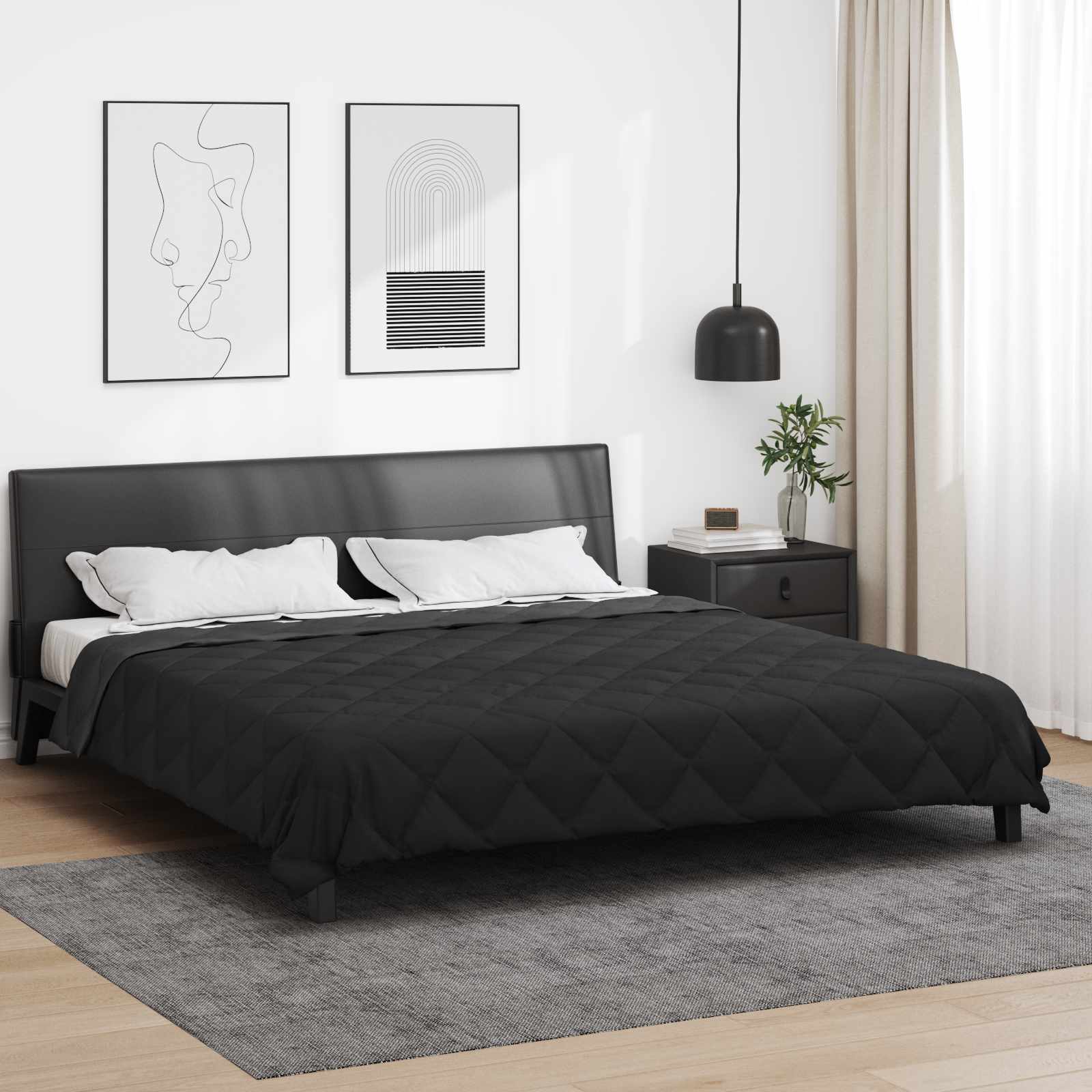 Ganzjahresbettdecke Anthrazit 135 x 200 cm Mikrofaser