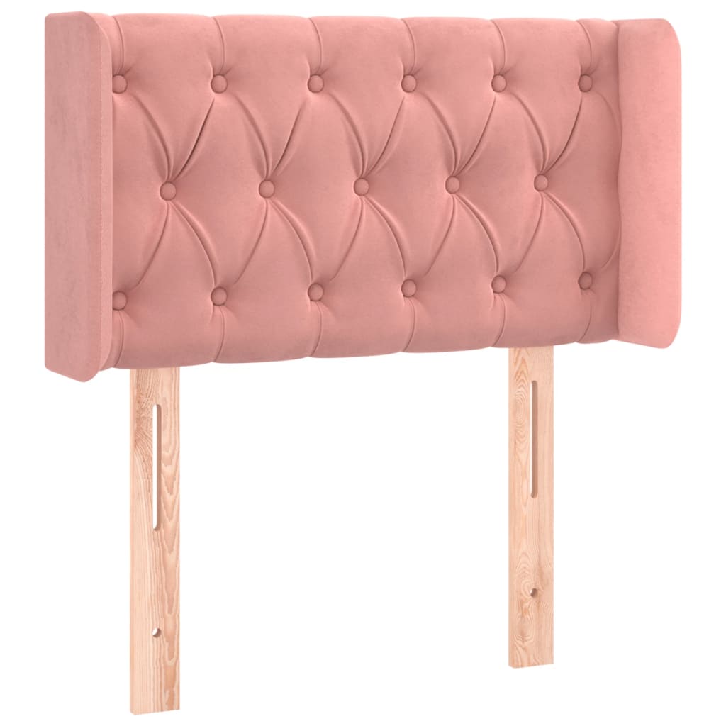 Kopfteil mit Ohren Dunkelblau 93x16x78/88 cm Samt