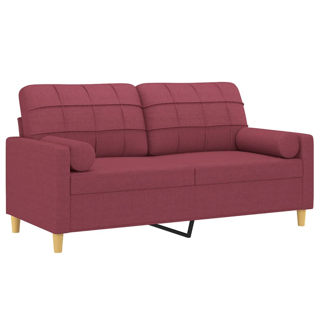 2-Sitzer-Sofa mit Zierkissen Braun 120 cm Stoff