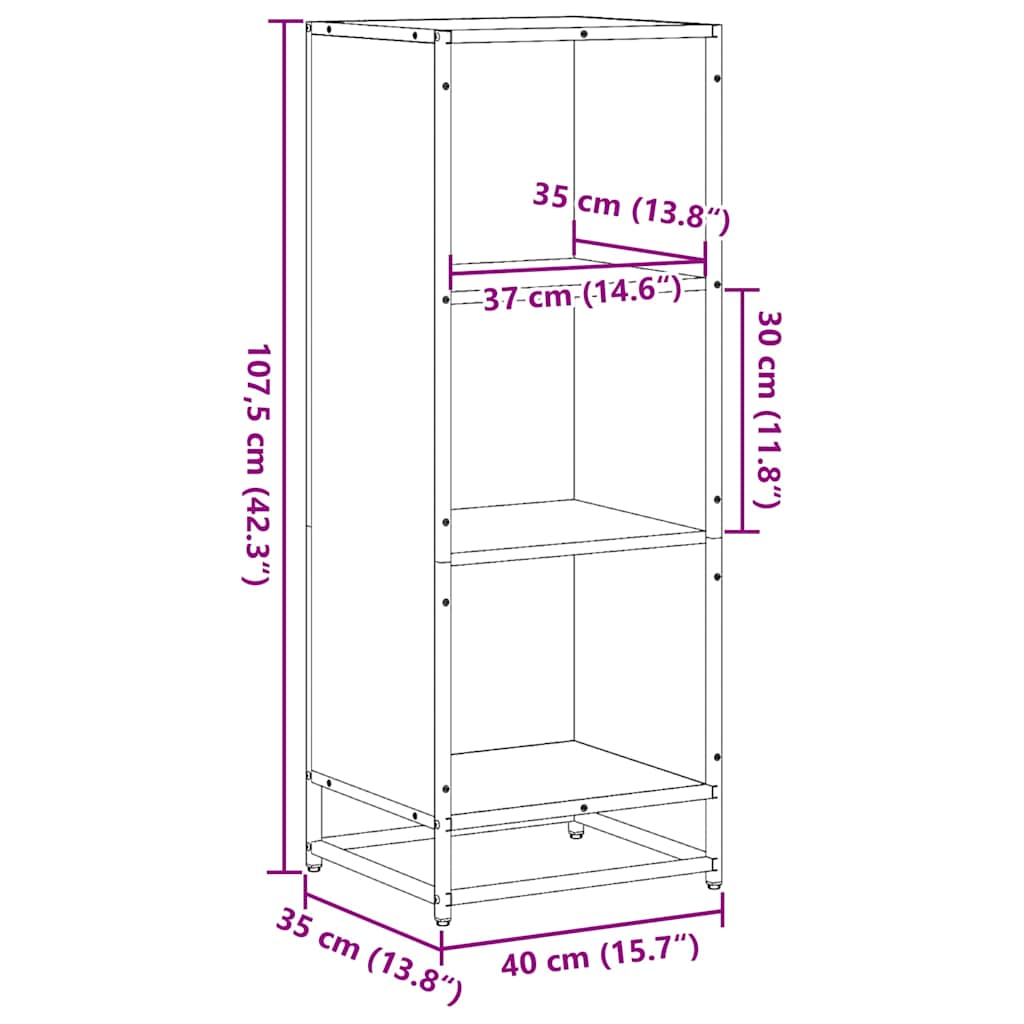 Bücherregal Schwarz 60x35x139 cm Holzwerkstoff