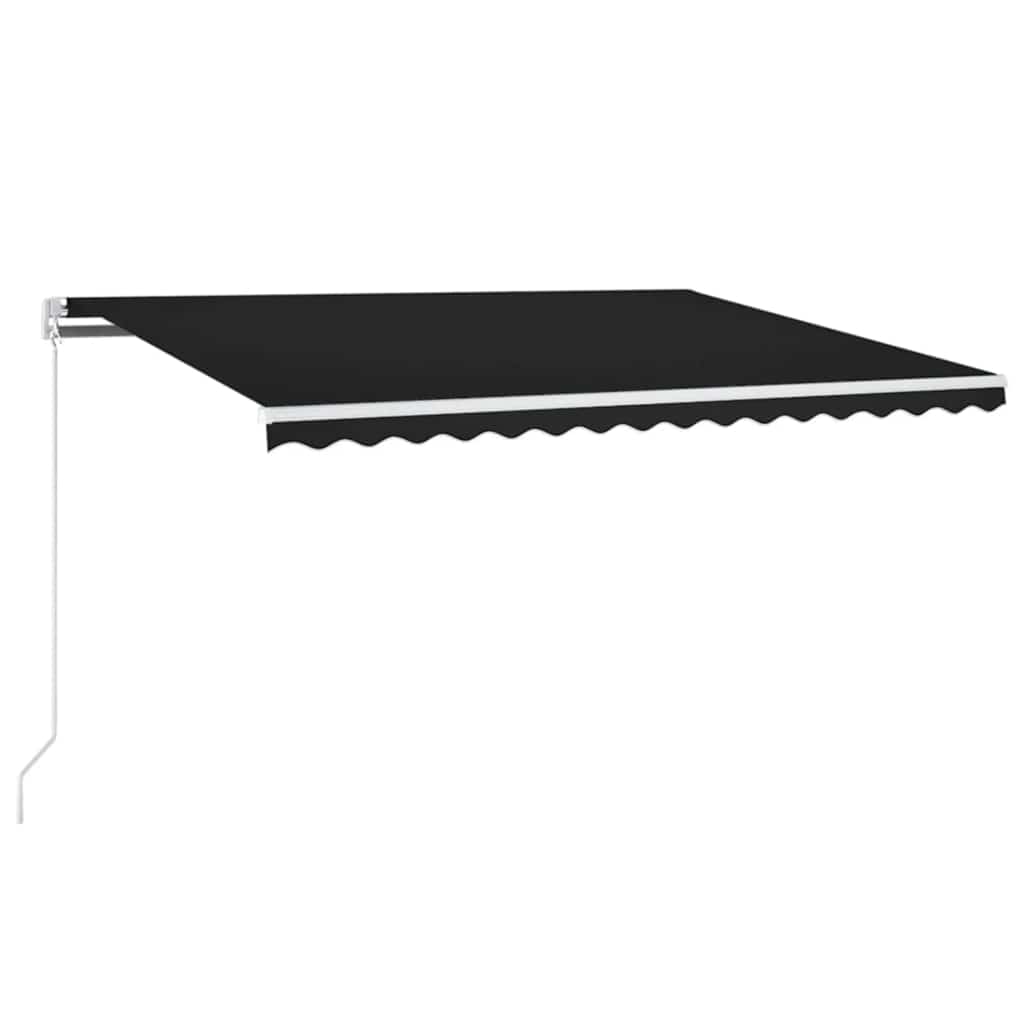 Markise Manuell Einziehbar mit LED 300x250 cm Blau und Weiß