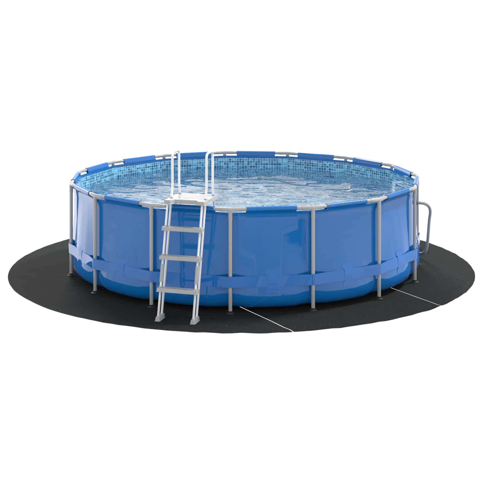 Bodenfolie für Pools Schwarz Ø 244 cm Vliesstoff
