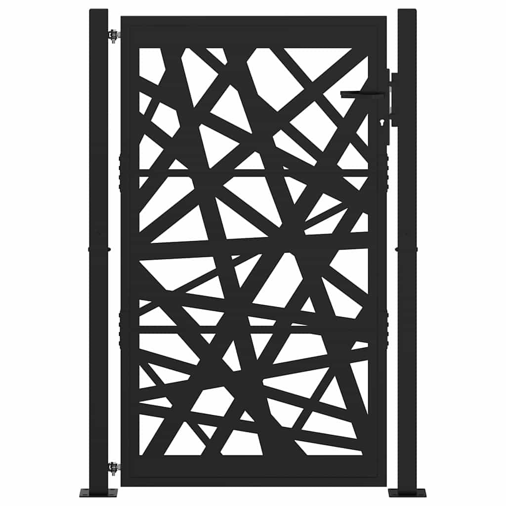 Gartentor Schwarz 100x100 cm Stahl Lichtdesign