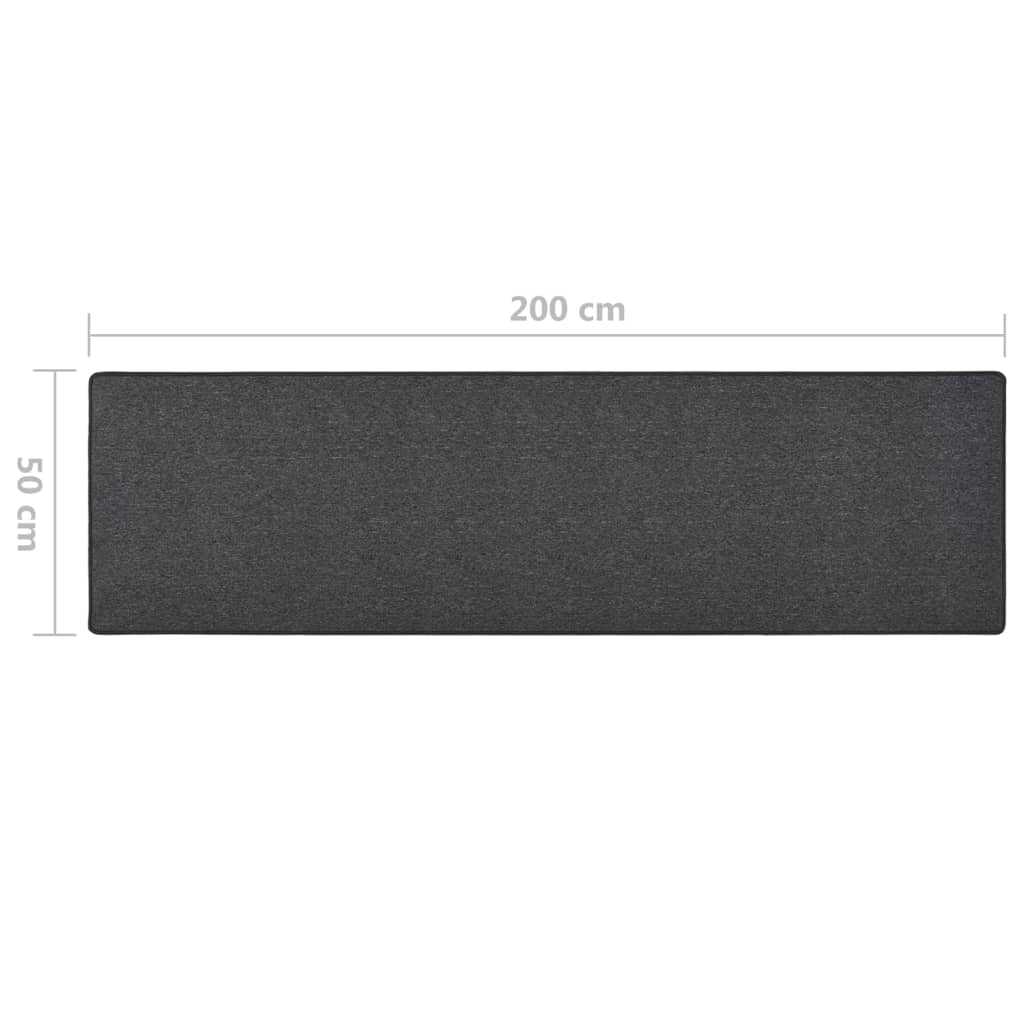 Teppichläufer Anthrazit 80 x 500 cm 100% Polypropylen