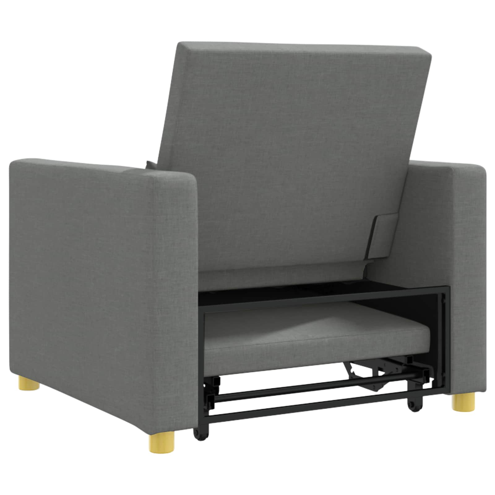 Ausziehbare Schlafcouch Einzel Hellgrau 90 x 165 x 87 cm Stoff