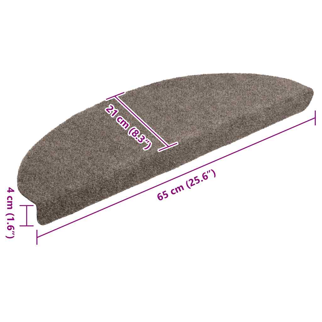 Stufenmatten Selbstklebend 15 Stk. 56x17x3 cm Hellbraun Halbrund