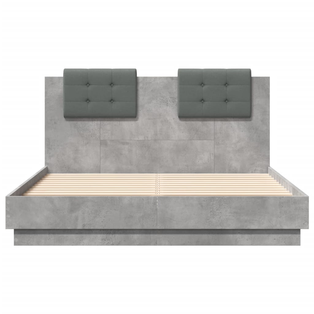 Bettgestell mit Kopfteil Grau Sonoma 180x200 cm Holzwerkstoff