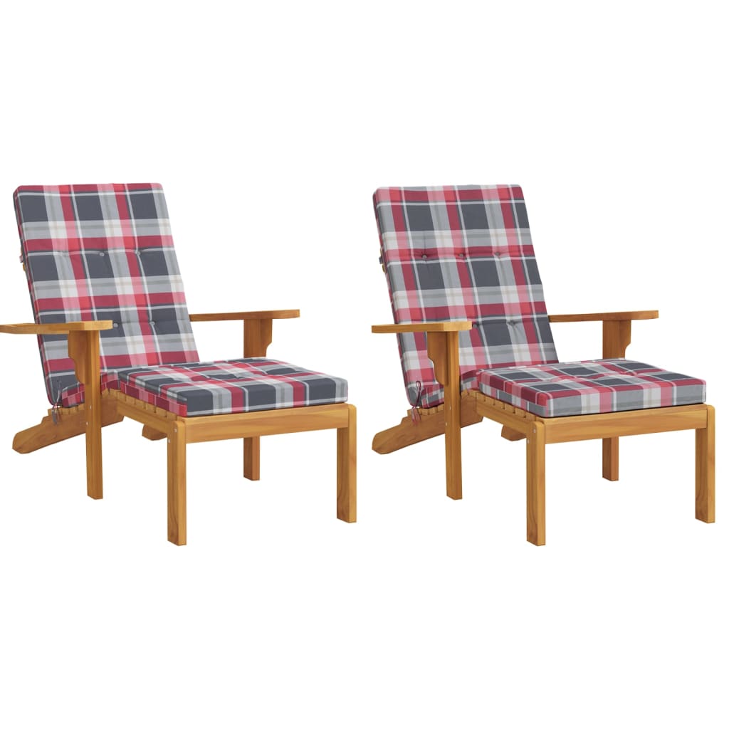 Liegestuhl-Auflagen 2 Stk. Creme Oxford-Gewebe