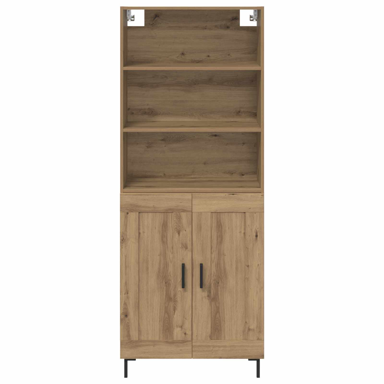 Highboard Hochglanz-Weiß 69,5x34x180 cm Holzwerkstoff