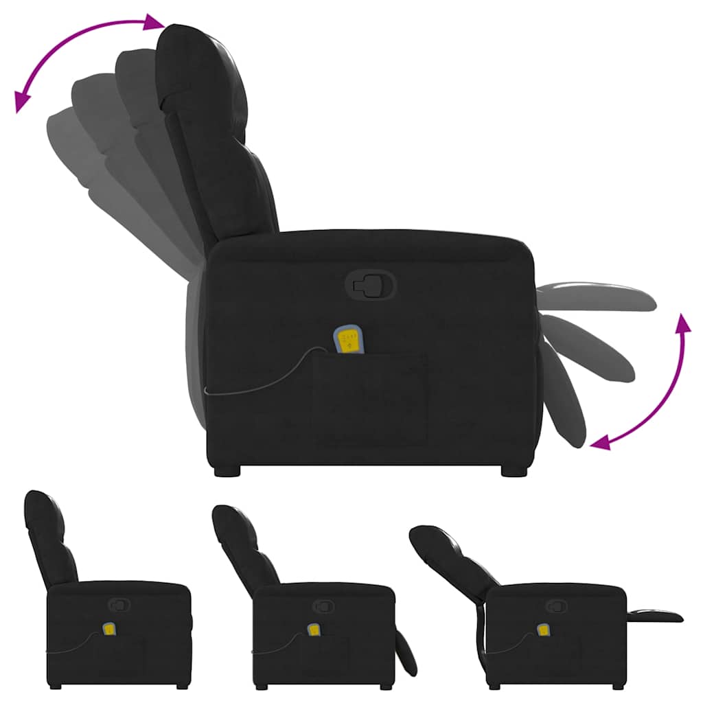 Massagesessel Elektrisch Dunkelgrau Mikrofasergewebe