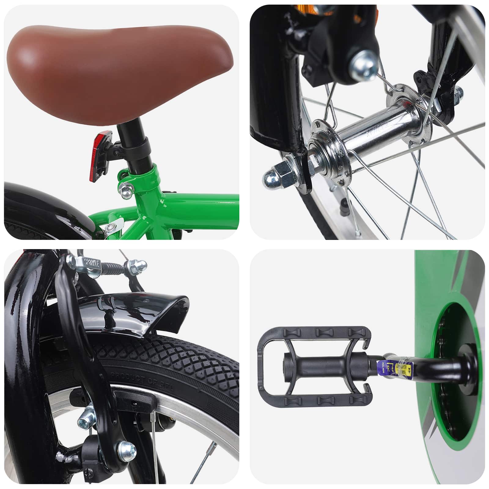 Kinderfahrrad 12 Zoll für 2-4 Jahre alt Schwarz
