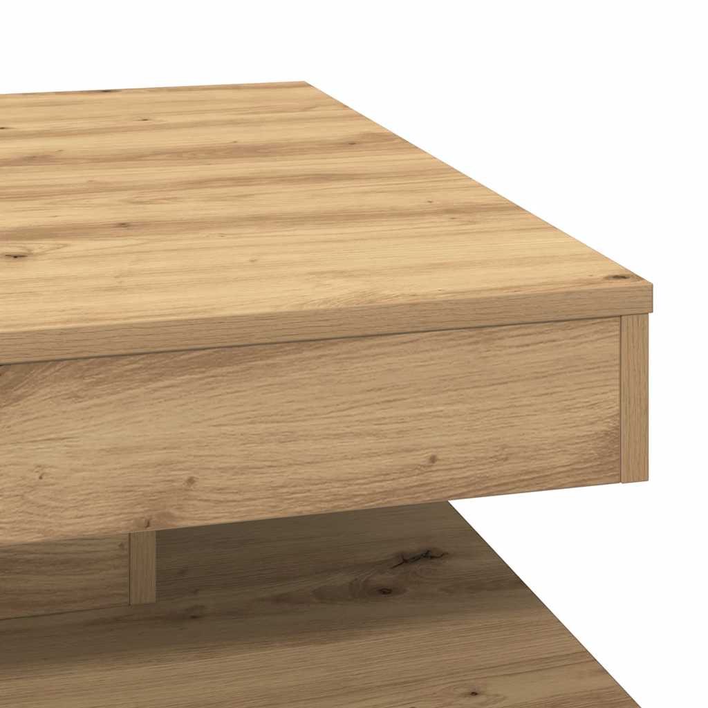 Couchtisch 360-Grad Drehbar Weiß 90x90x34,5 cm