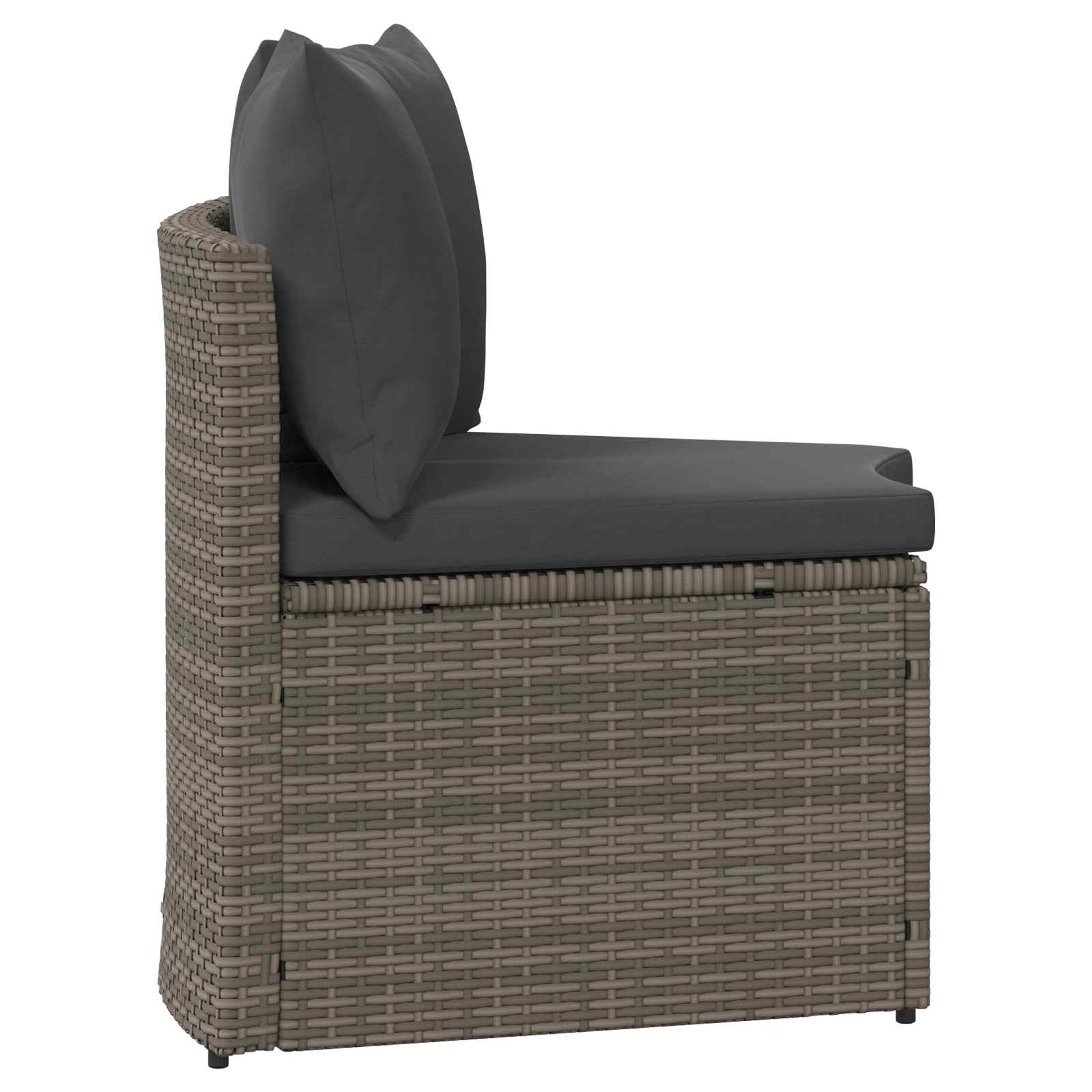 2-tlg. Garten-Sofagarnitur mit Auflagen Poly Rattan Schwarz